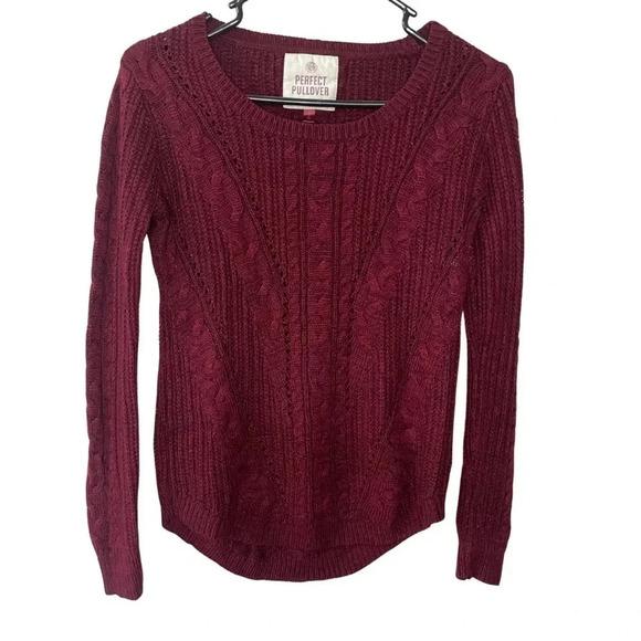 Maroon 'Perfect Pullover' Crew Neck Sweater - SO Sonoma Size S - Picture 1 of 6